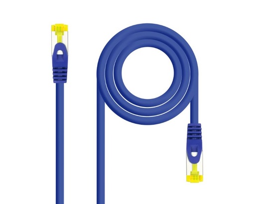 [34203] CABLE DE RED LATIGUILLO RJ45 SFTP CAT6A AWG26 0.25 M AZUL NANOCABLE