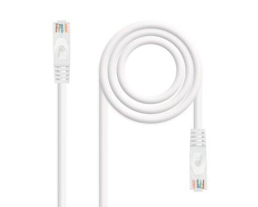 [34195] CABLE DE RED LATIGUILLO RJ45 UTP CAT6A AWG24 LSZH 0.25 M BLANCO NANOCABLE