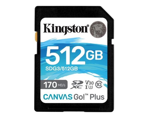 [33622] SECURE DIGITAL HC 512 GB CANVAS GO PLUS CLASE10 KINGSTON