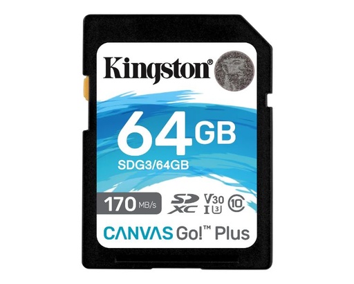 [33619] SECURE DIGITAL HC 64 GB CANVAS GO PLUS CLASE10 KINGSTON