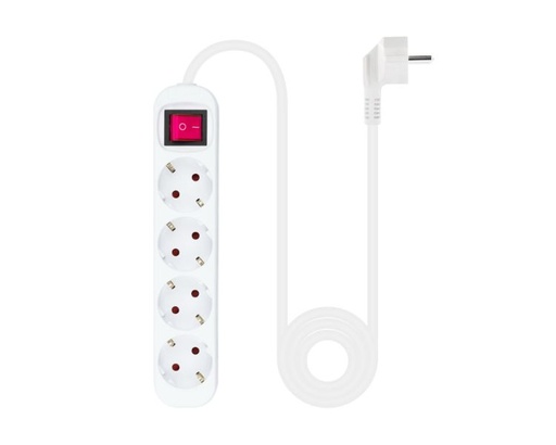 [32537] REGLETA PROTECTORA 4 TOMAS CON INTERRUPTOR BLANCO NANOCABLE