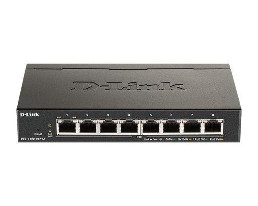 [32281] D-LINK SWITCH 8 PUERTOS 10/100/1Gbit POe EASYSMART
