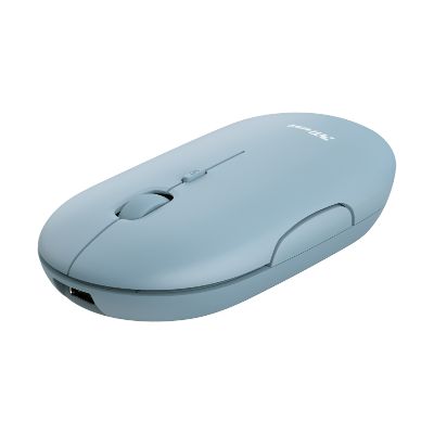 [31552] RATON OPTICO WIRELESS RECARGABLE PUCK AZUL TRUST
