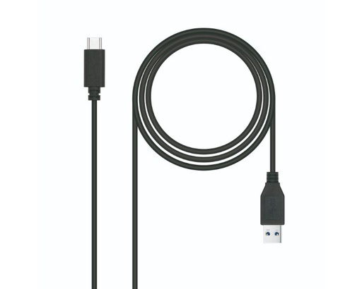 [31413] CABLE USB 3.1 GEN2 10Gbps 3A TIPO USB-C A USB-A 0.5 M NEGRO NANOCABLE