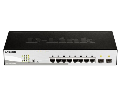 [28981] D-LINK SWITCH 8 PUERTOS 10/100/1Gbit w/2 Combo 1000BaseT/SFP PoE