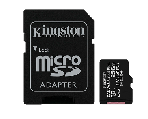 [28332] MICRO SD 256 GB CANVAS SELECT PLUS  1 ADAP. CLASS 10 KINGSTON