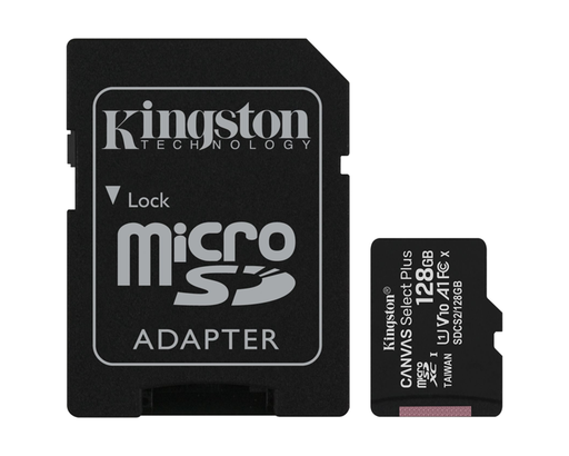 [28331] MICRO SD 128 GB CANVAS SELECT PLUS  1 ADAP. CLASS 10 KINGSTON