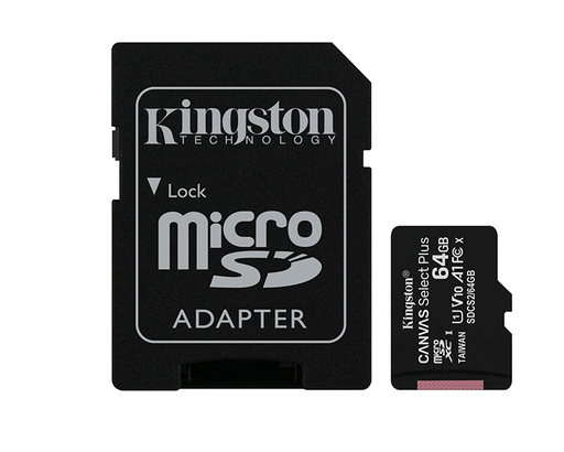 [28330] MICRO SD 64 GB CANVAS SELECT PLUS  1 ADAP. CLASS 10 KINGSTON