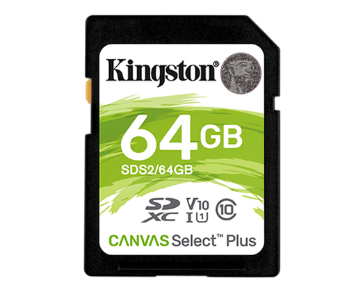 [28324] SECURE DIGITAL HC 64 GB CANVAS SELECT PLUS CLASE10 KINGSTON