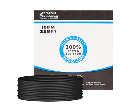 [28040] CABLE DE RED UTP CAT5E UTP RIGIDO AWG24 EXTERIOR 100 M NANOCABLE