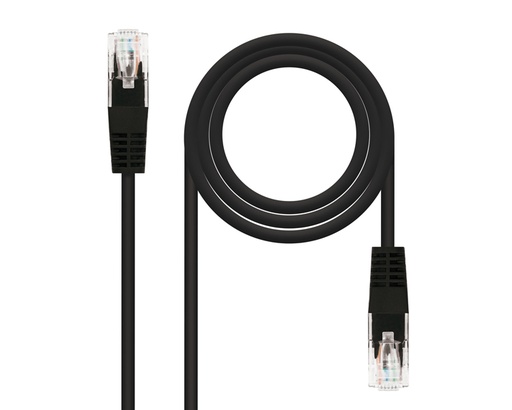 [26438] CABLE DE RED LATIGUILLO RJ45 CAT.5E UTP AWG24 3 M NEGRO NANOCABLE