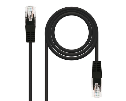 [26357] CABLE DE RED LATIGUILLO RJ45 UTP CAT6 AWG24 1 M NEGRO NANOCABLE