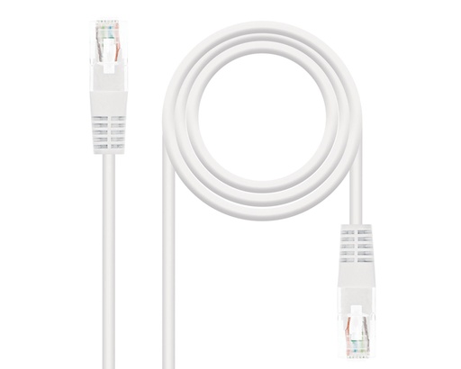 [26349] CABLE DE RED LATIGUILLO RJ45 UTP CAT6 AWG24 0.5 M BLANCO NANOCABLE